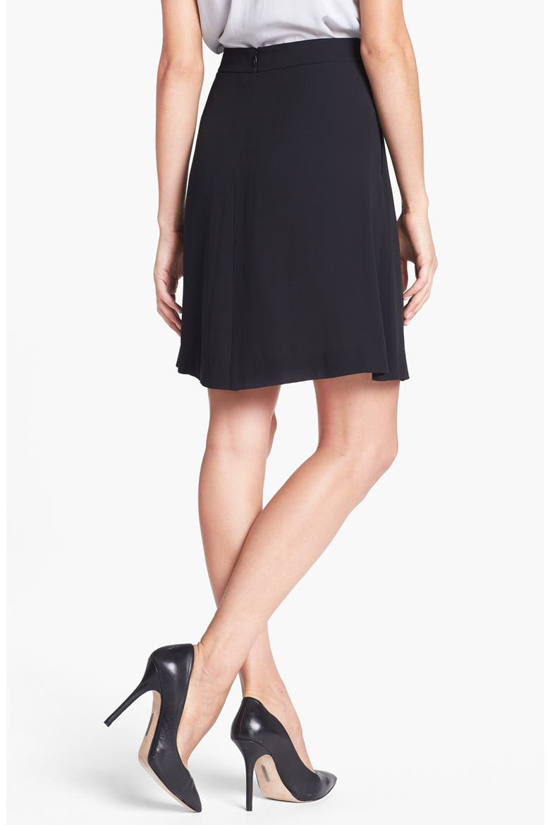 Textured Silk Georgette Skirt, Alternate, color, BLACK