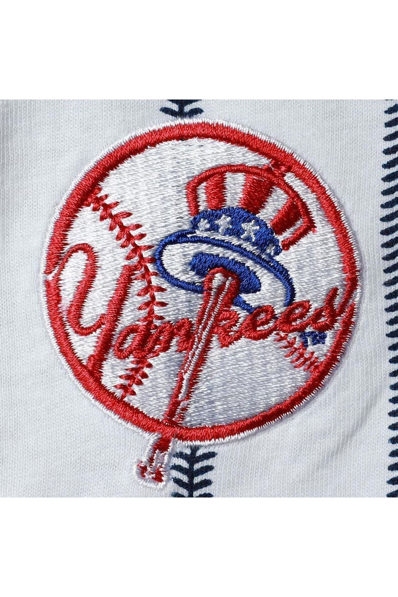 Infant White New York Yankees Pinstripe Power Hitter Coverall, Alternate, color, White