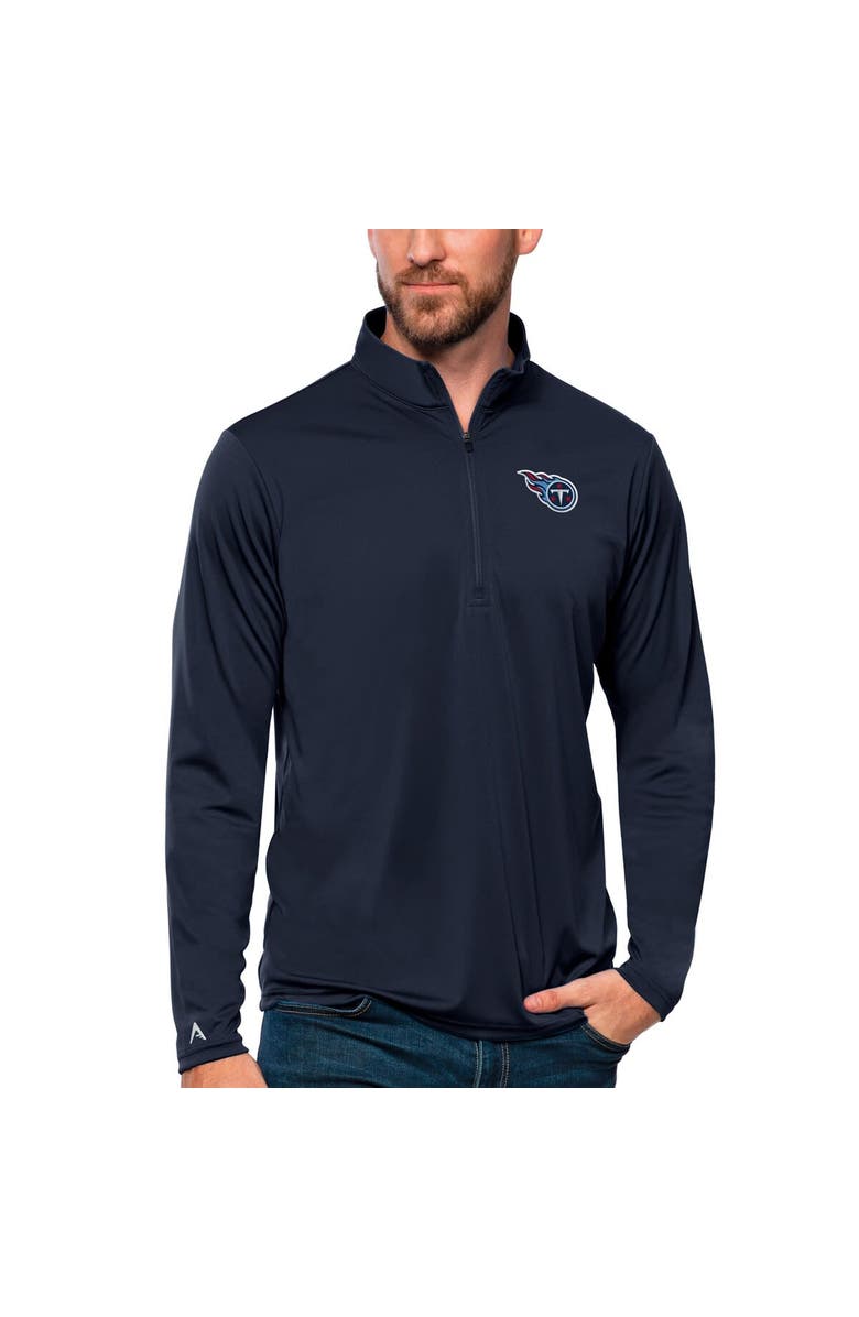 ANTIGUA Men's Antigua Navy Tennessee Titans Tribute Quarter-Zip Lightweight Pullover Top, Alternate, color,