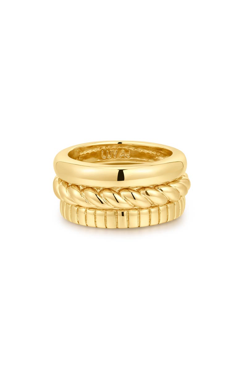 Luv AJ The Kiara Set of 3 Rings, Main, color, Gold