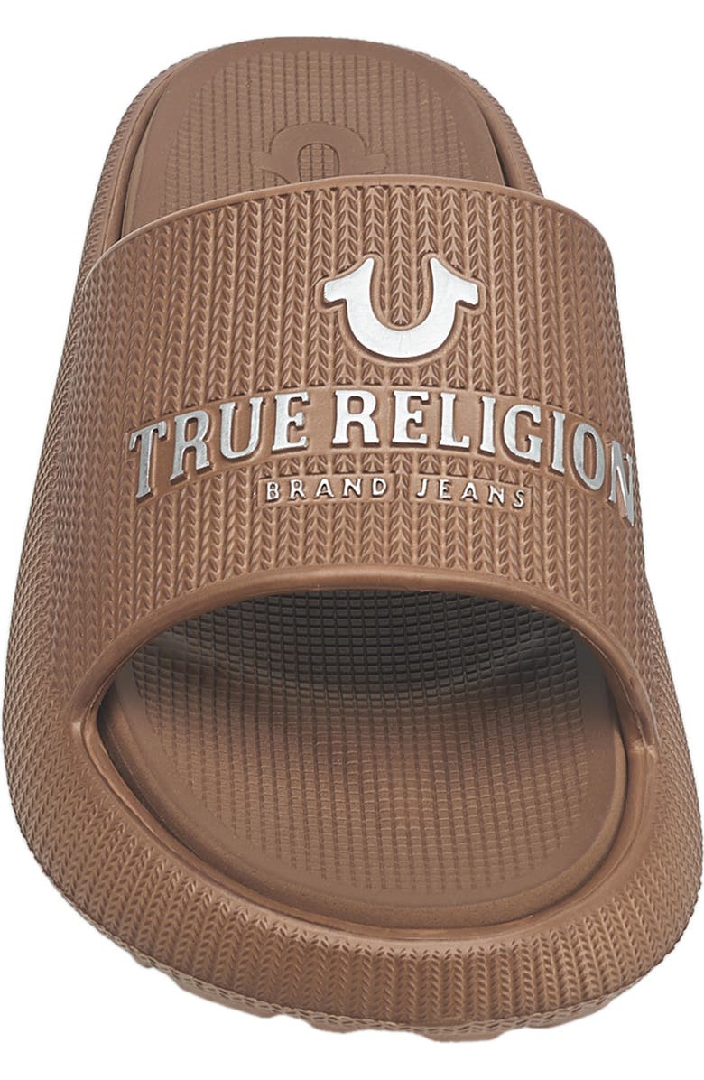 True Religion Meg Pool Slide, Alternate, color, Brown