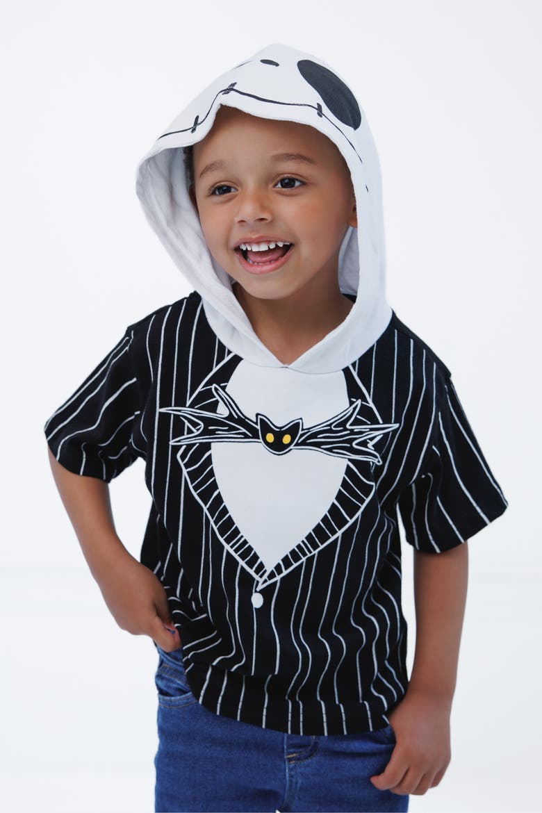 Nightmare Before Christmas Short Sleeve Hooded T-Shirt, Alternate, color, Jack Skellington Suit