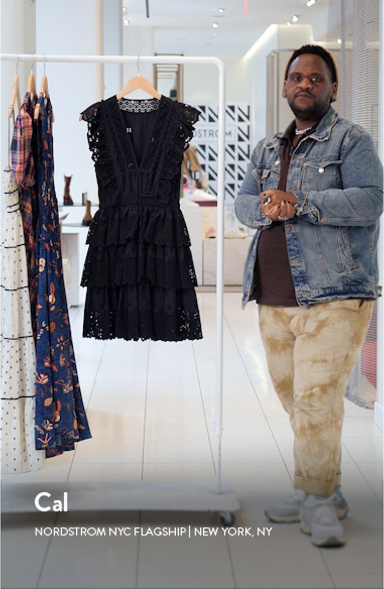 Lilith Eyelet Tiered Minidress, sales video thumbnail