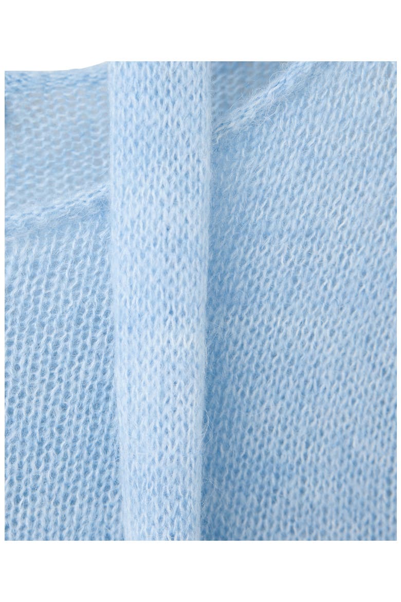 Boat Neck Sweater with Scarf, Alternate, color, SKY BLUE