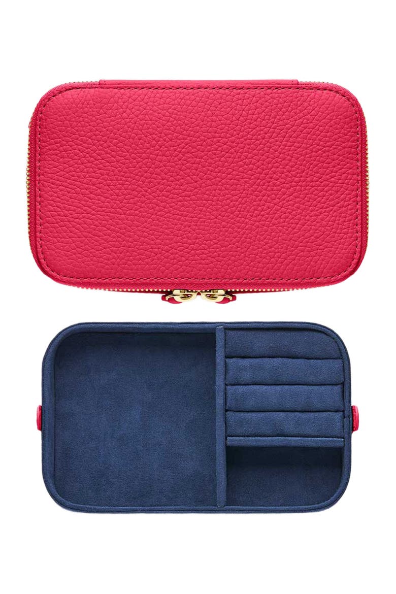 Leather Jewellery Case, Alternate, color, Shibuya Fuchsia