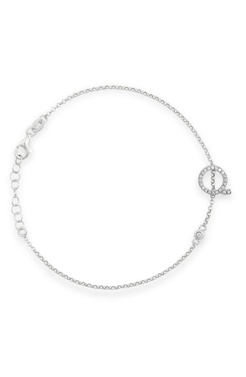 Diamond Initial Bezel Bracelet