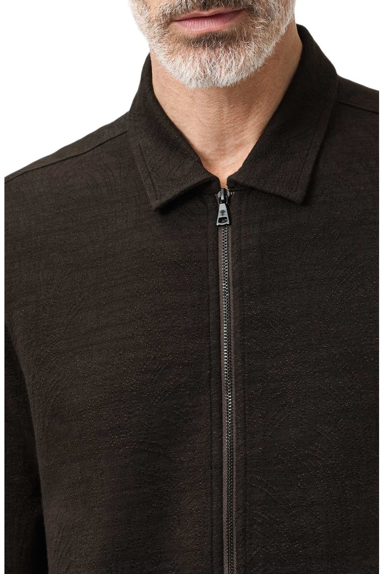 Kassen Jacquard Zip-Up Shirt Jacket, Alternate, color, DARK BROWN