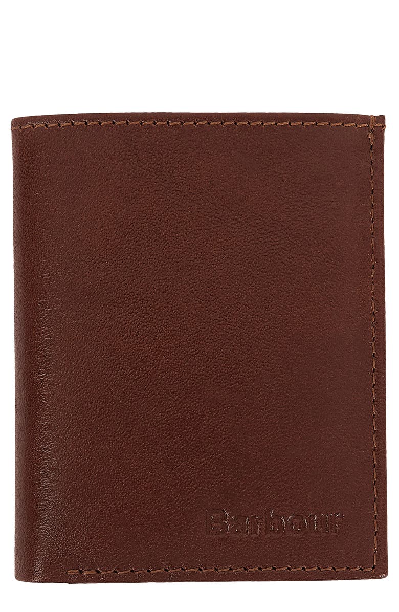 Barbour Small Colwell RFID Leather Bifold Wallet, Main, color, Brown/ Classic Tartan