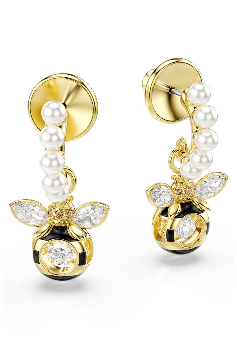 Idyllia Faux Pearl Bee Drop Earrings, Alternate, color, GOLD/ MULTI