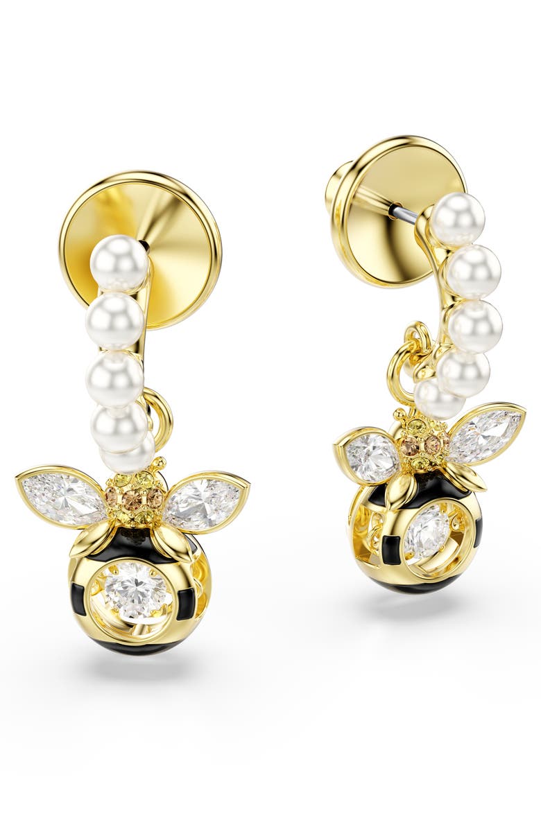 Swarovski Idyllia Faux Pearl Bee Drop Earrings, Alternate, color, Gold/ Multi