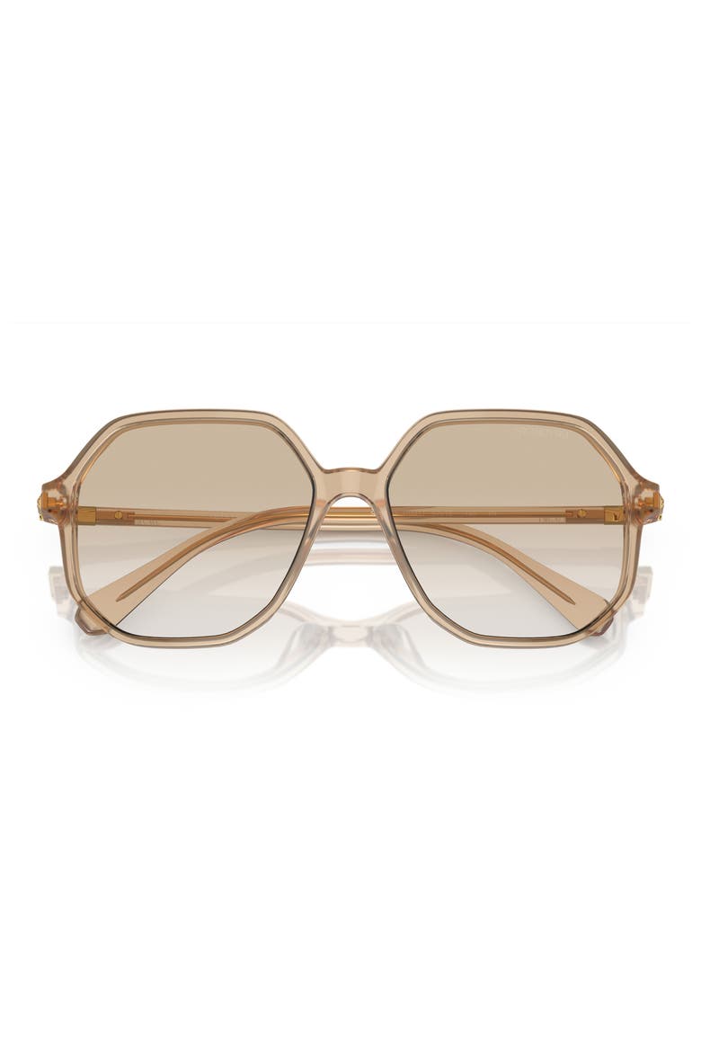 57mm Gradient Octagonal Sunglasses, Alternate, color, OPALINE LIGHT BROWN / GRADIENT LIGHT GREY