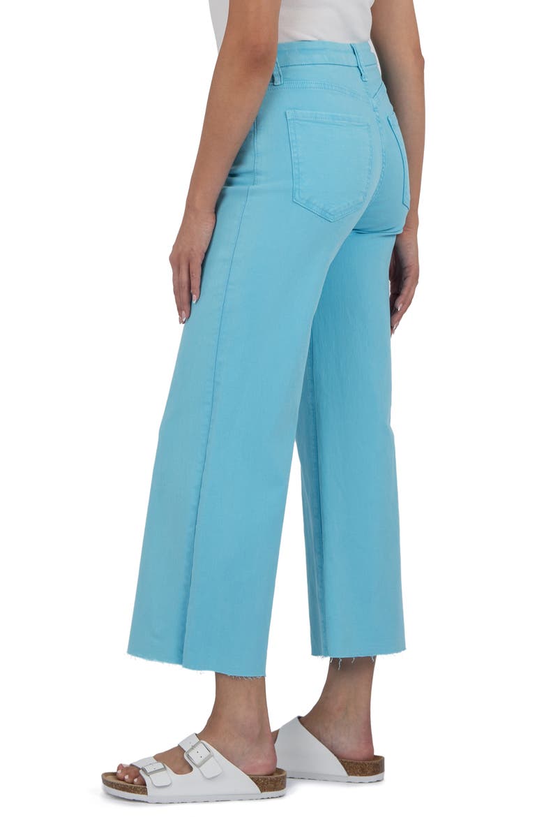 Meg Fab Ab Raw Hem High Waist Ankle Wide Leg Jeans, Alternate, color, CAPRI BLUE