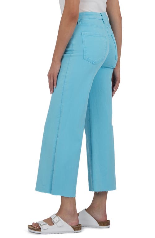 Kut From The Kloth Meg Fab Ab Raw Hem High Waist Ankle Wide Leg Jeans In Capri Blue