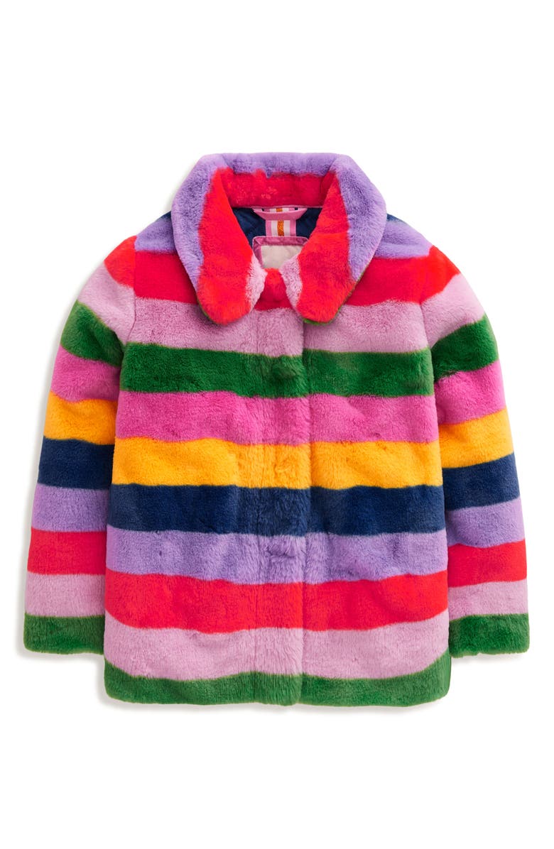 Mini Boden Kids' Fun Faux Fur Coat, Main, color, 
