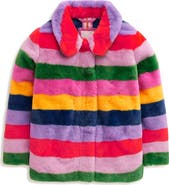 Mini Boden Kids' Fun Faux Fur Coat