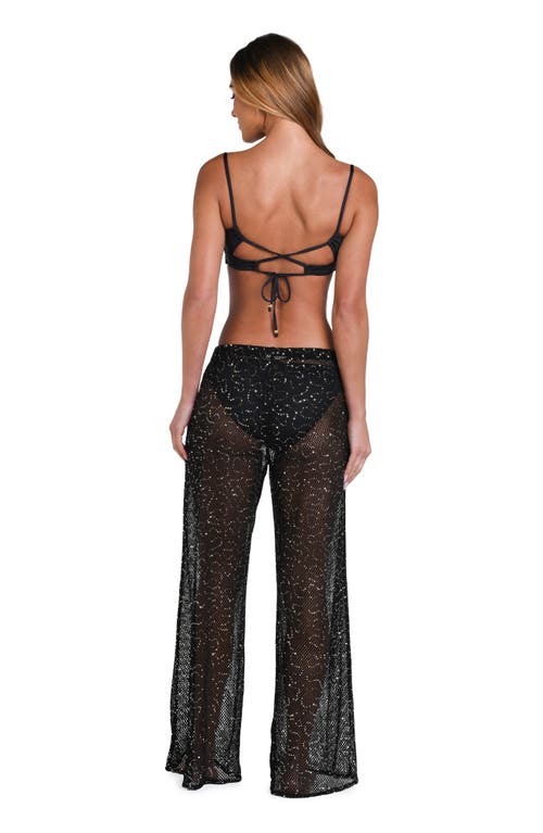 Sunshine 79 Shine Open Stitch Cover-up Pants In Black