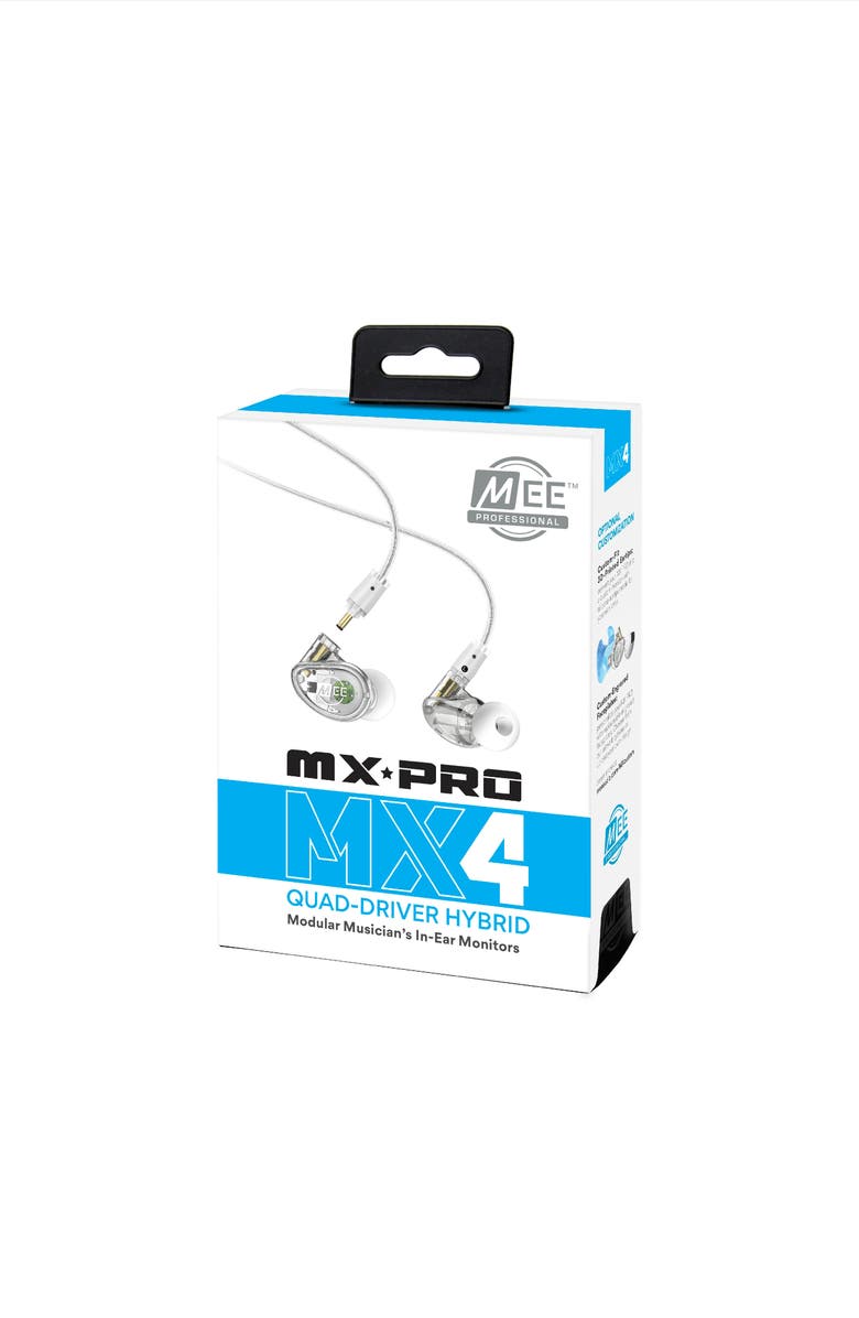 MEE audio MX4 PRO Quad Driver Musicians' In-Ear Monitors, Alternate, color, Clear