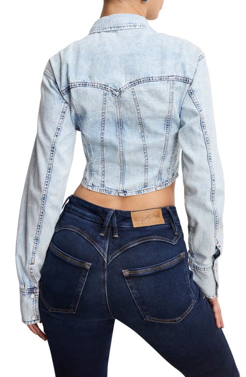 GOOD AMERICAN GOOD AMERICAN DOLLY DENIM CORSET SHIRT 
