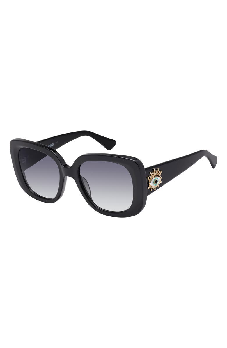 Kurt Geiger London 53mm Gradient Butterfly Sunglasses, Alternate, color, Black/ Smoke Gradient