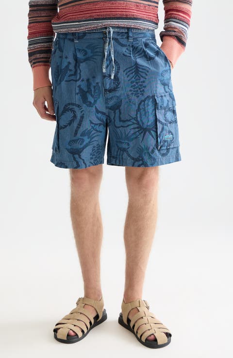 Chambray Cargo Shorts