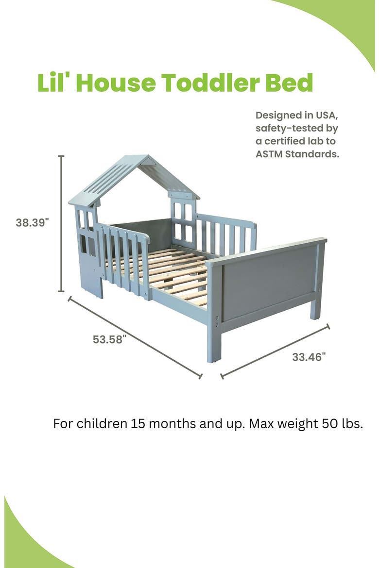 TrüBliss™ Lil' House Toddler Bed, Alternate, color, SILVER DROP