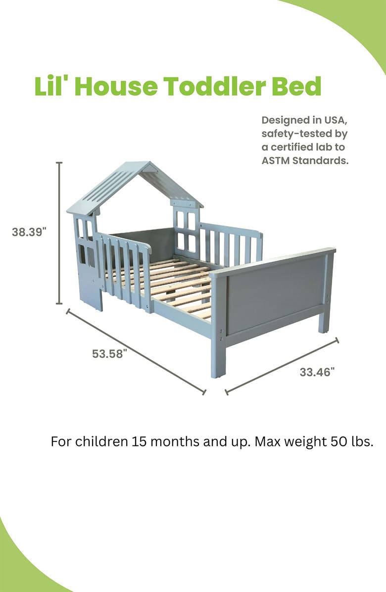 Little Partners TrüBliss<sup>™</sup> Lil' House Toddler Bed, Alternate, color, Silver Drop