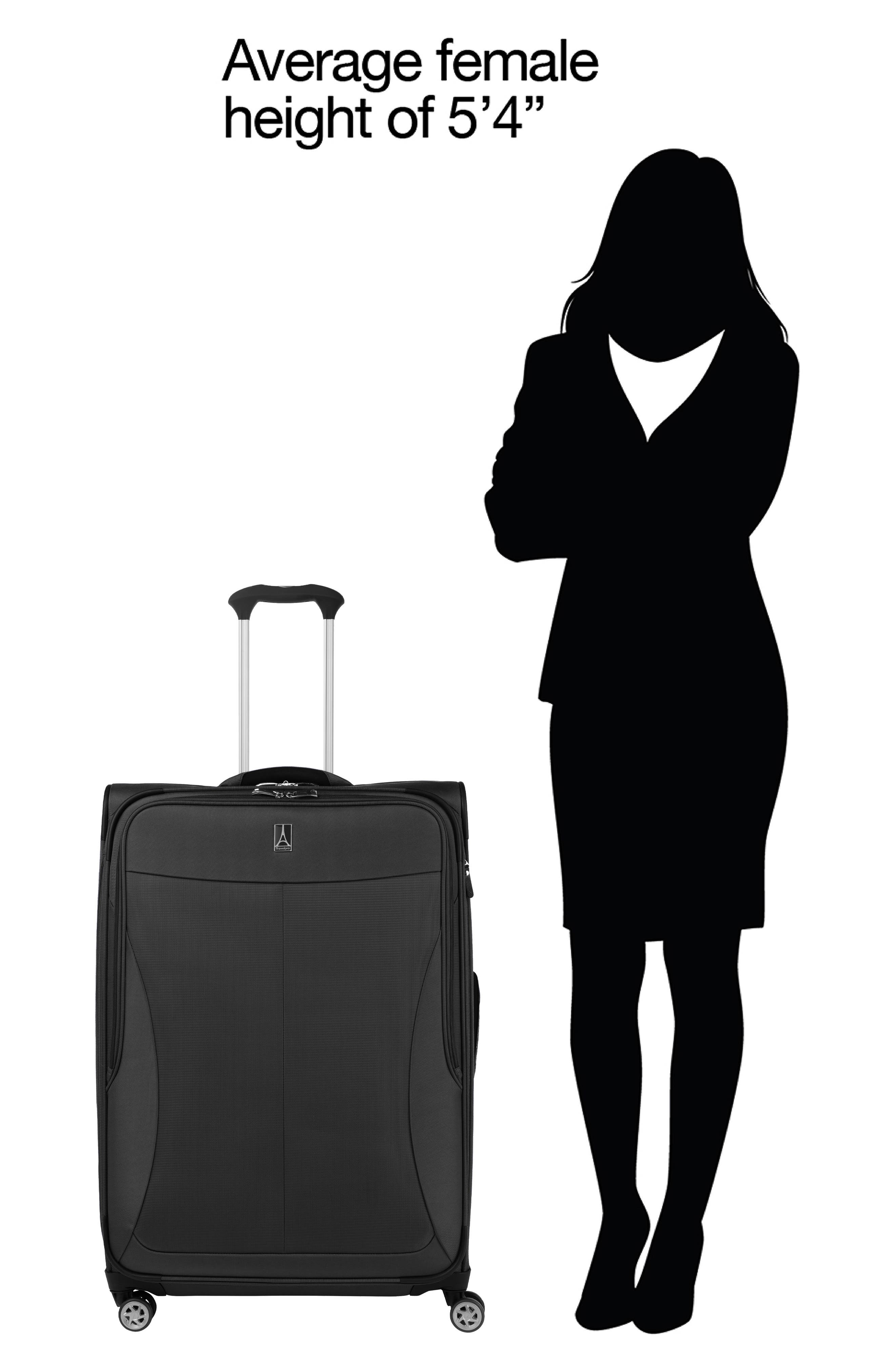 TRAVELPRO WAB6 Large Checked Expandable Softside Spinner Luggage, Alternate, color, Black