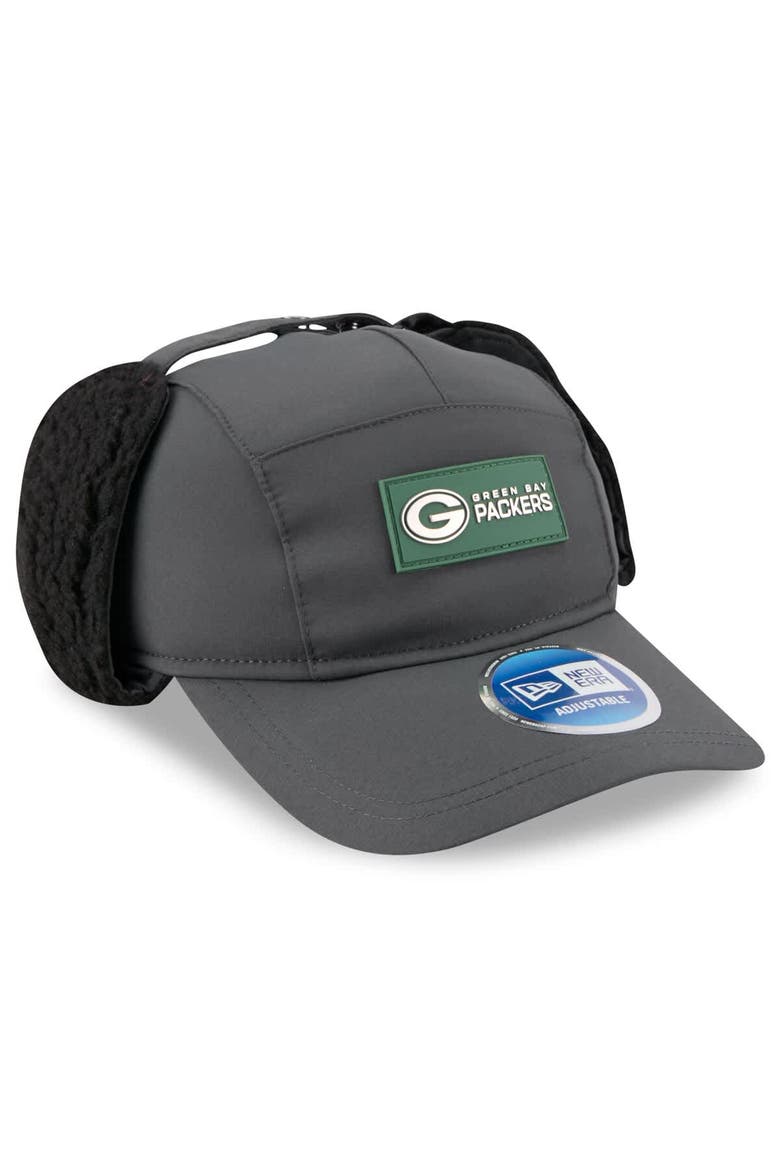 Men's New Era Charcoal Green Bay Packers 2025 Sideline Cold Weather Runner Dog Ear Adjustable Hat, Alternate, color, Charcoal