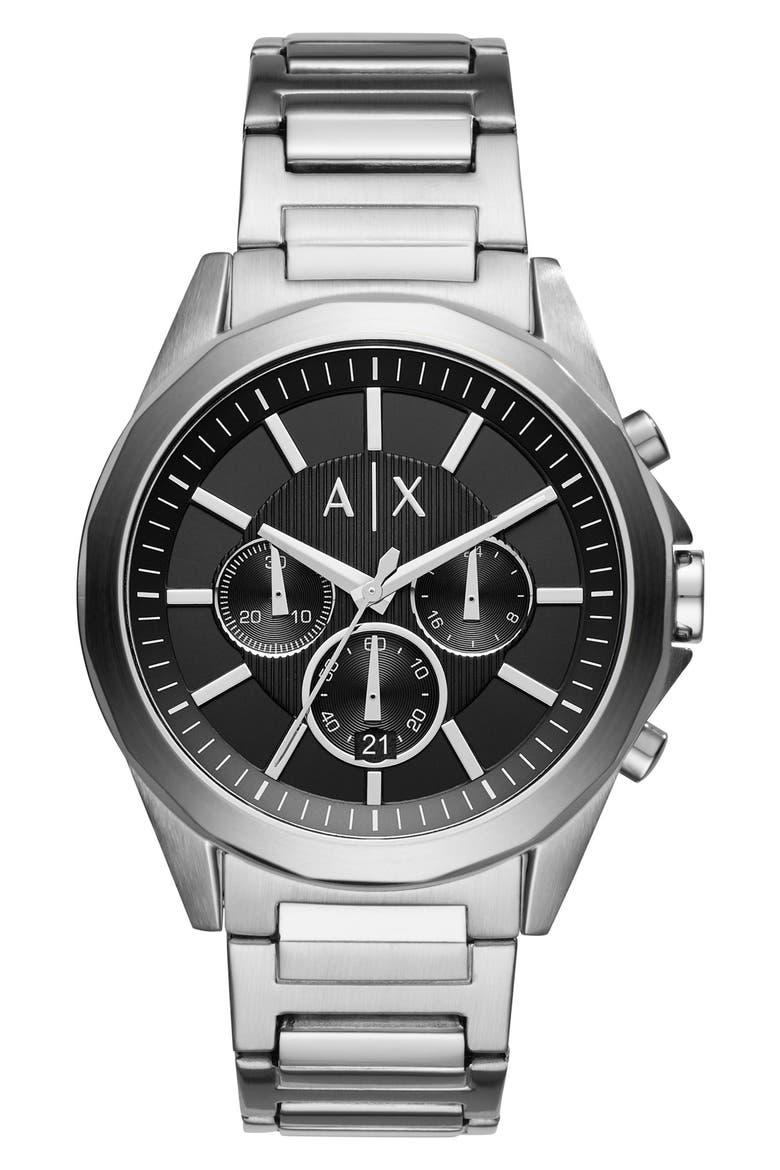 Chronograph Bracelet Watch, 44mm, Main, color, SILVER