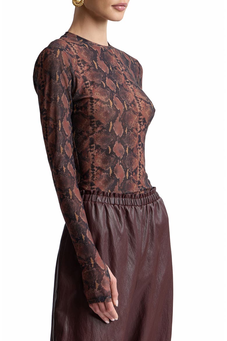 Animal Spot Mesh T-Shirt, Alternate, color, BROWN-BLACK PYTHON