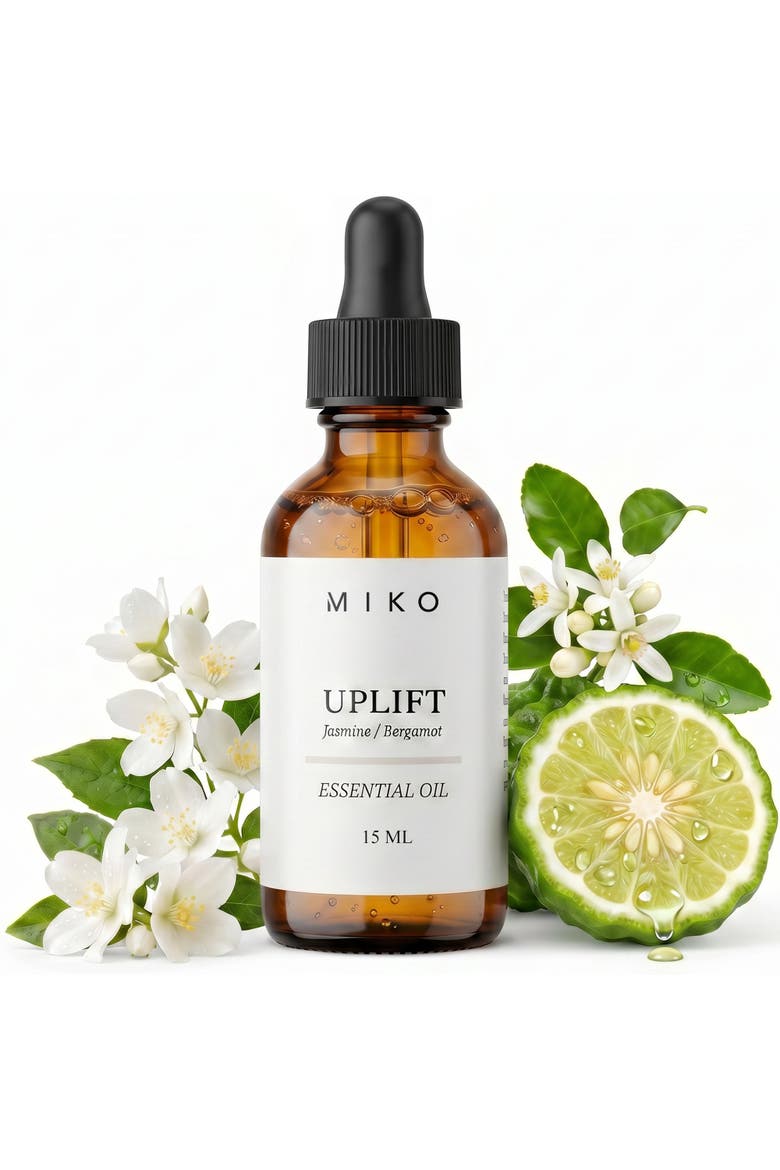Miko Uplift Essential Oil Blend with Jasmine & Bergamot 100% Organic 15ml, Main, color, Clear