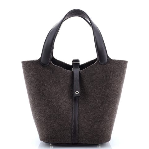 Picotin Lock Bag Felt with Leather MM
