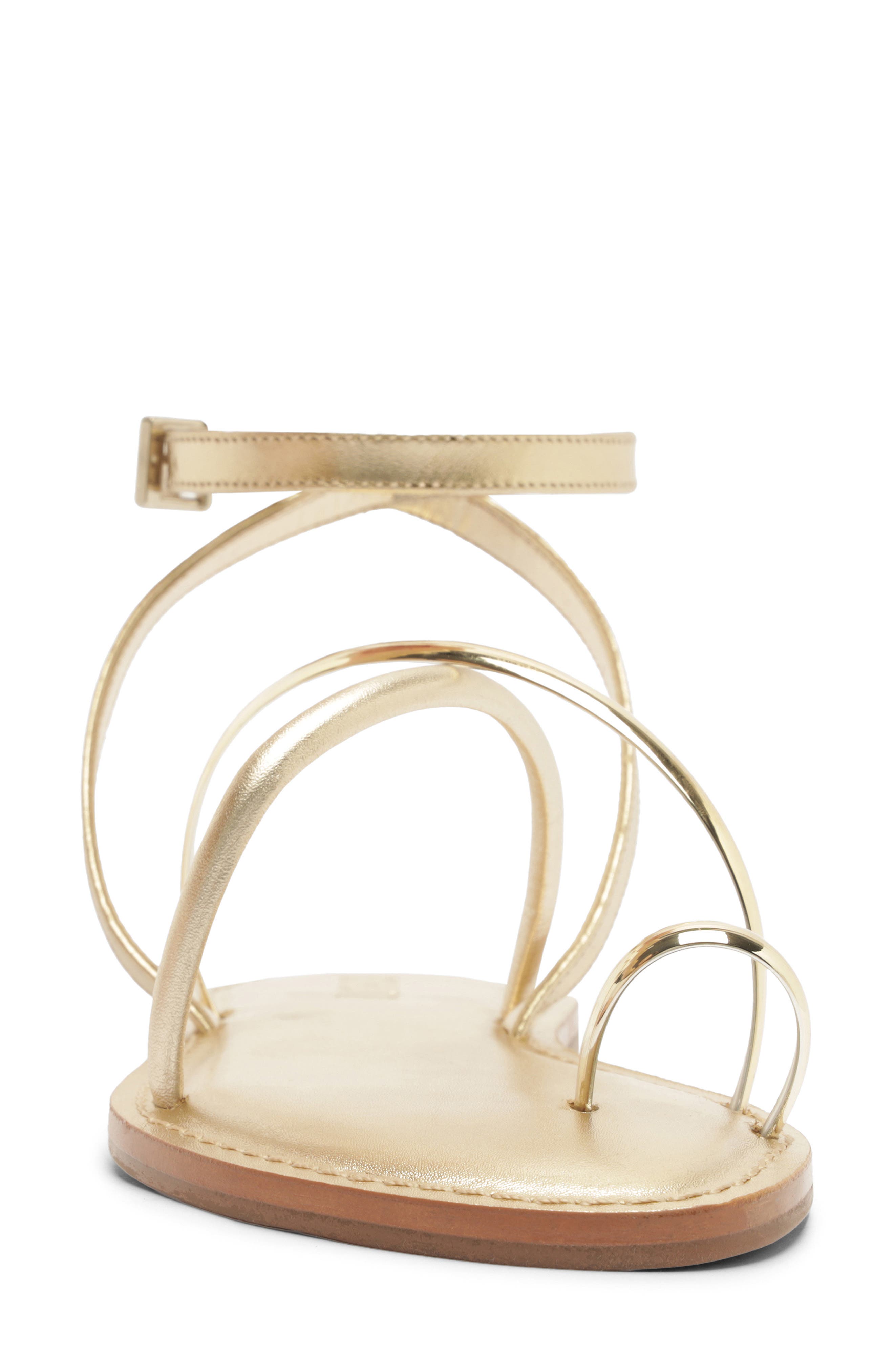 Valeria Toe Loop Ankle Strap Sandal, Alternate, color, OURO/ PLATINA