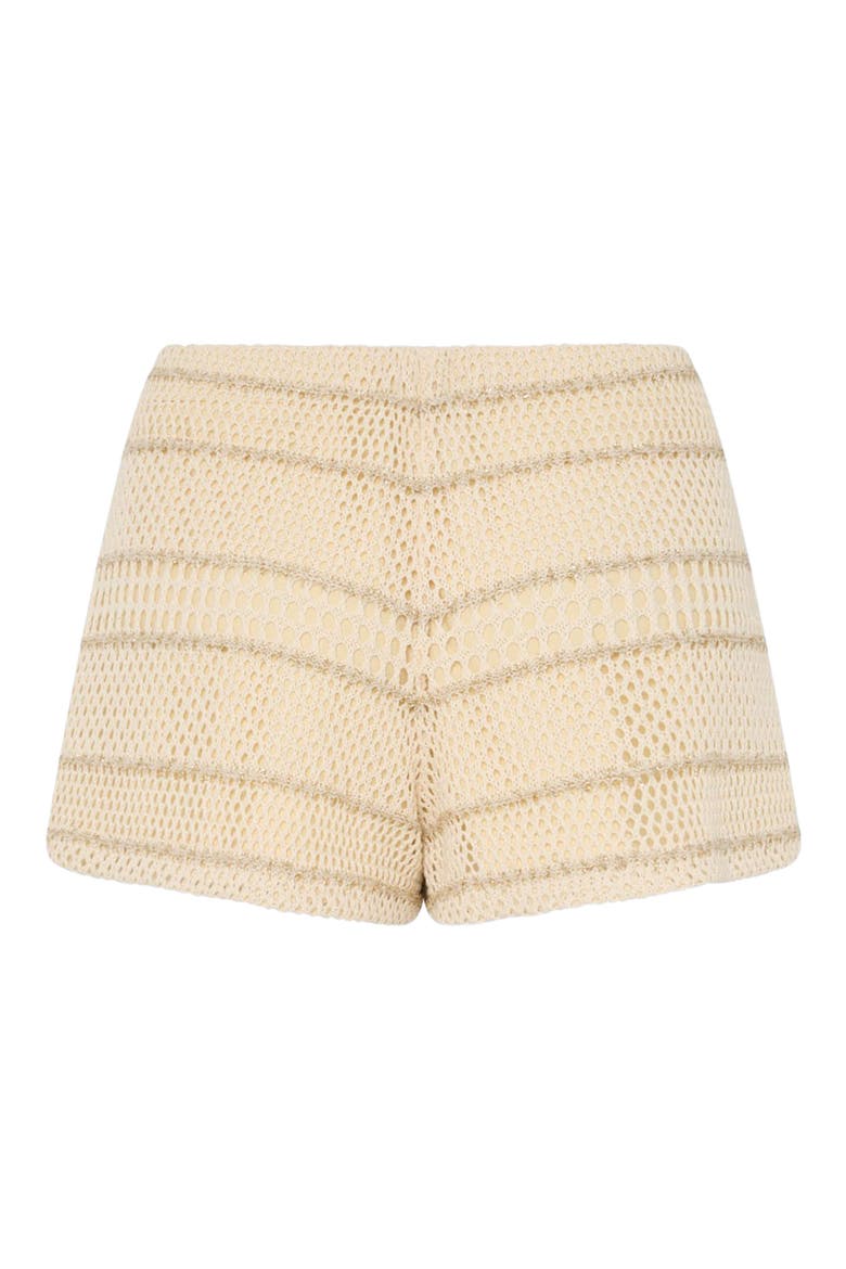Metallic Crochet Cover-Up Shorts, Alternate, color, GOLD MULTI