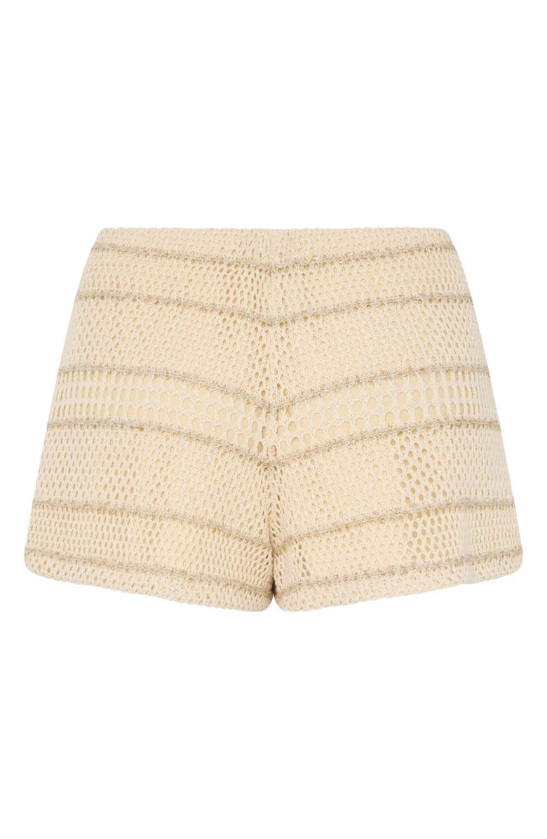 Milly Metallic Crochet Cover-Up Shorts, Alternate, color, Gold Multi
