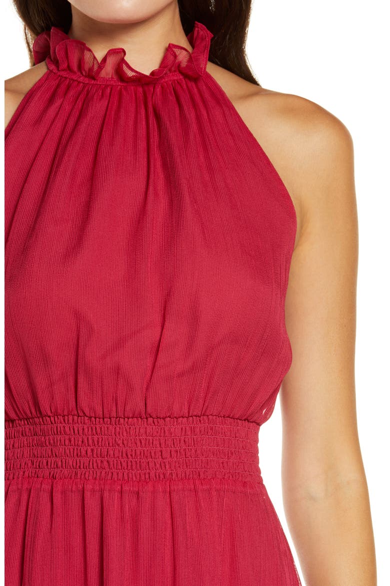 High Neck A-line Minidress, Alternate, color, PINK CERISE