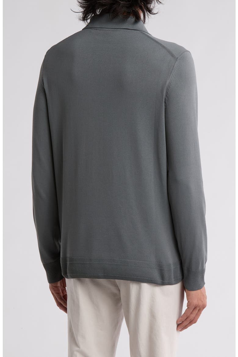 Luno Long Sleeve Zip Polo, Alternate, color, DARK GREY