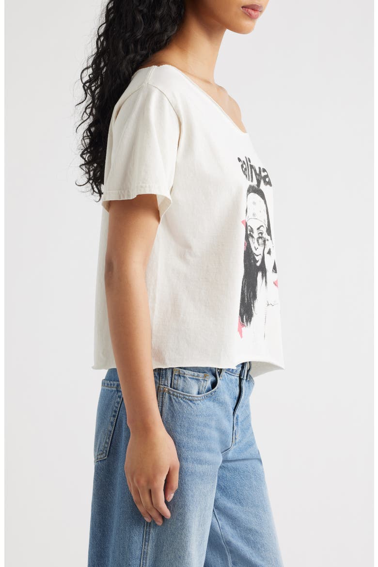 Aaliyah Off the Shoulder Graphic T-Shirt, Alternate, color, IVORY