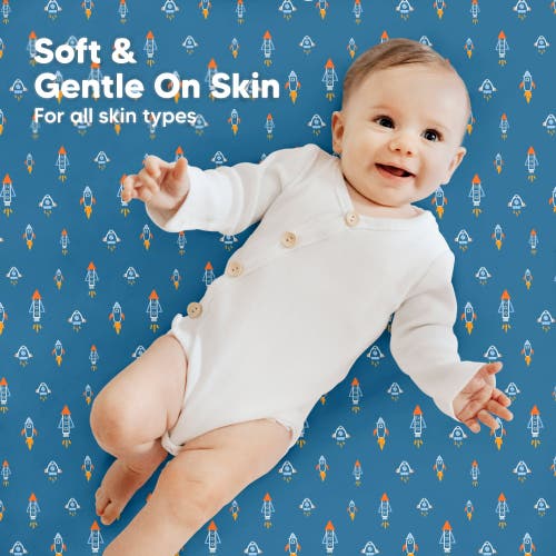 Keababies Soothe Fitted Mini Crib Sheet In Space Quest