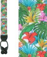 Trafalgar Tropical Hawaiian Getaway Linen Button End Suspenders