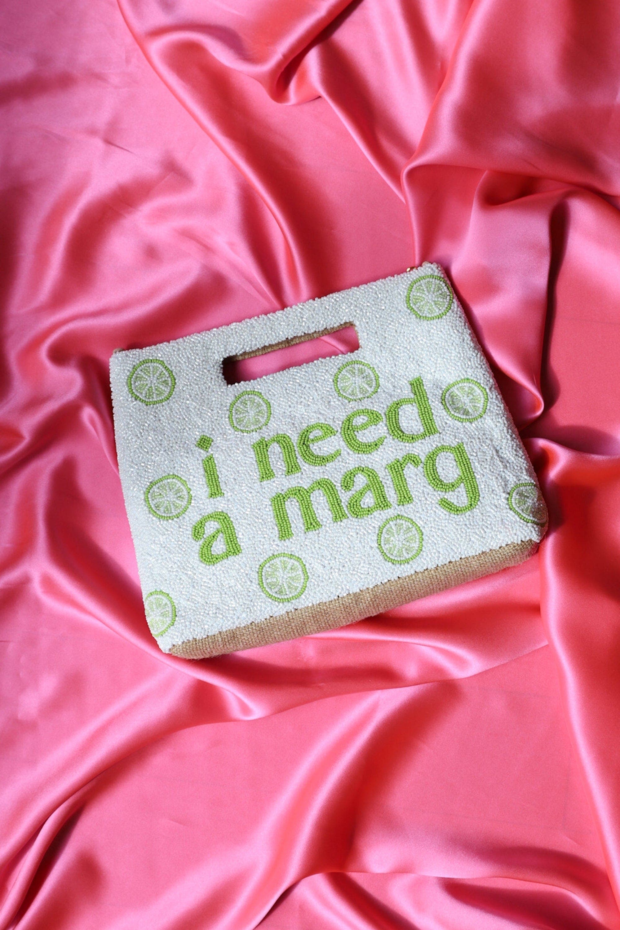 Island to East Side I Need a Marg Handle Pouch, Alternate, color, White