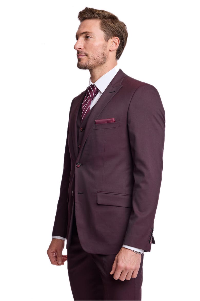 Ashton Slim Peak Lapel Suit Jacket, Alternate, color, DEEP BURGUNDY