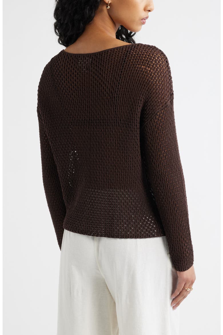 Open Stitch Sweater, Alternate, color, BROWN SEAL