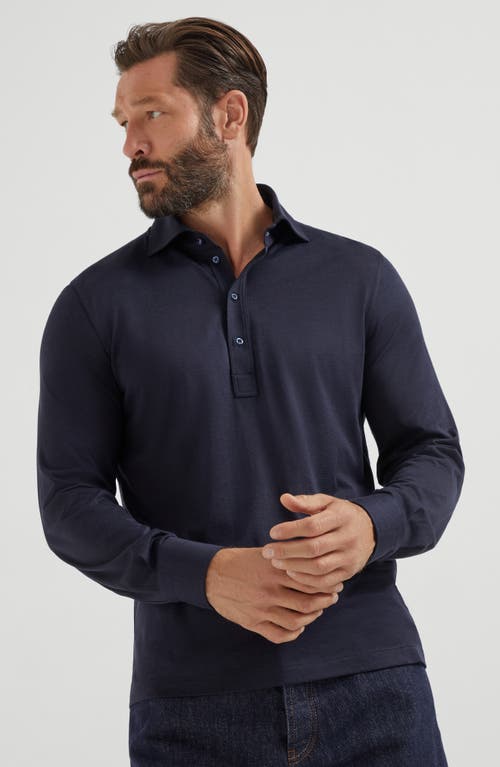 Brunello Cucinelli Long-sleeved Cotton Polo Shirt