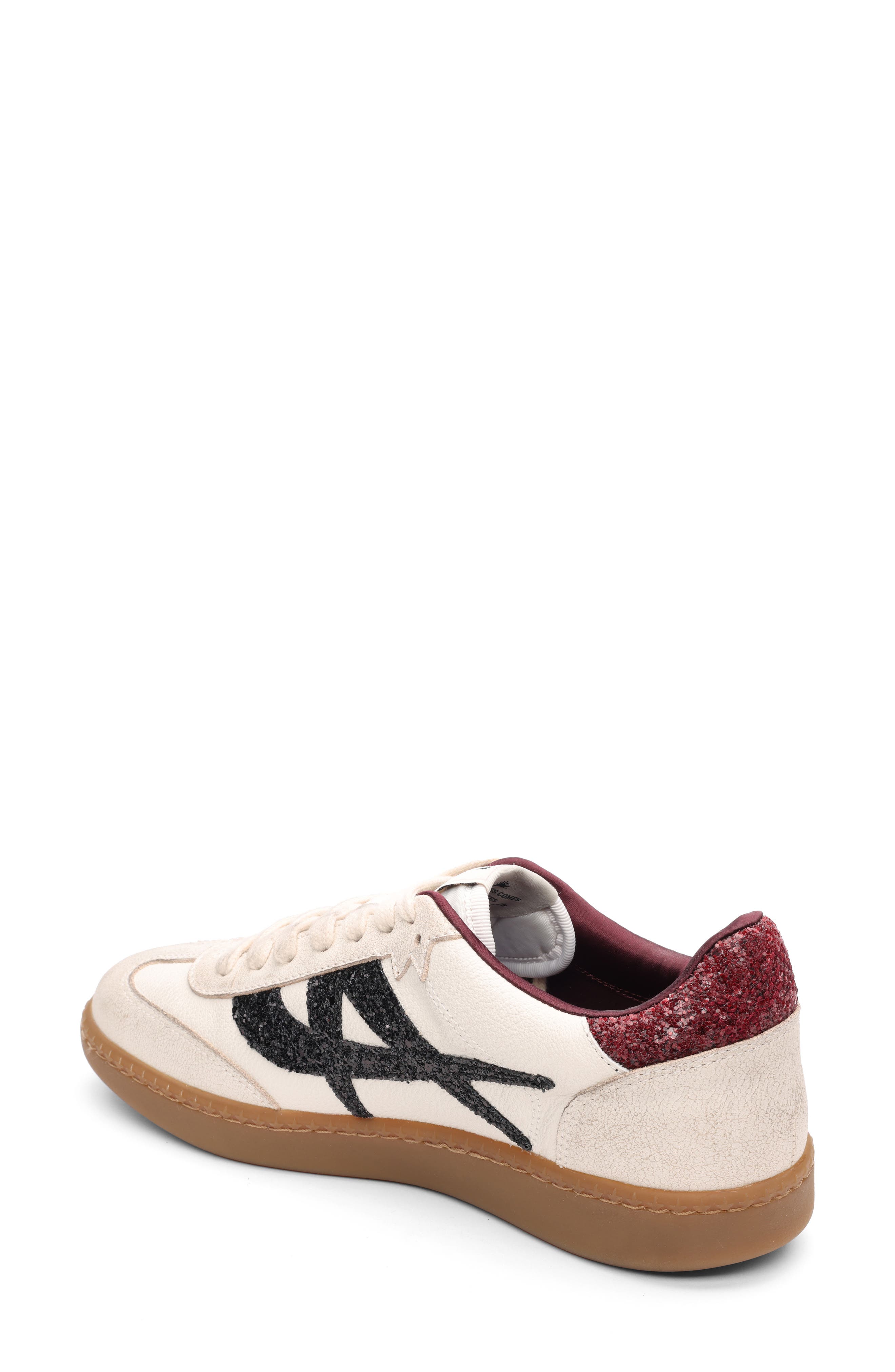 Sunset Retro Sneaker, Alternate, color, BEIGE-WHITE/ BLACK/ GARNET