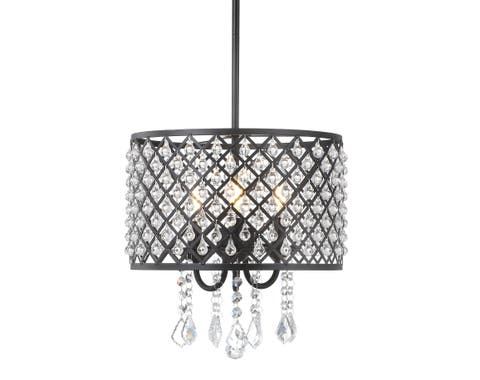 Gigi Metal/Crystal Adjustable LED Drop Chandelier