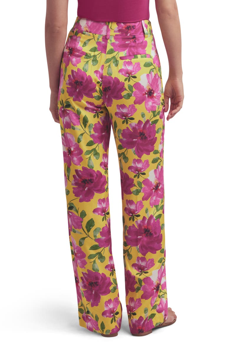 Favorite Daughter The Fiona Floral Satin Pants, Alternate, color, Bold Camellia
