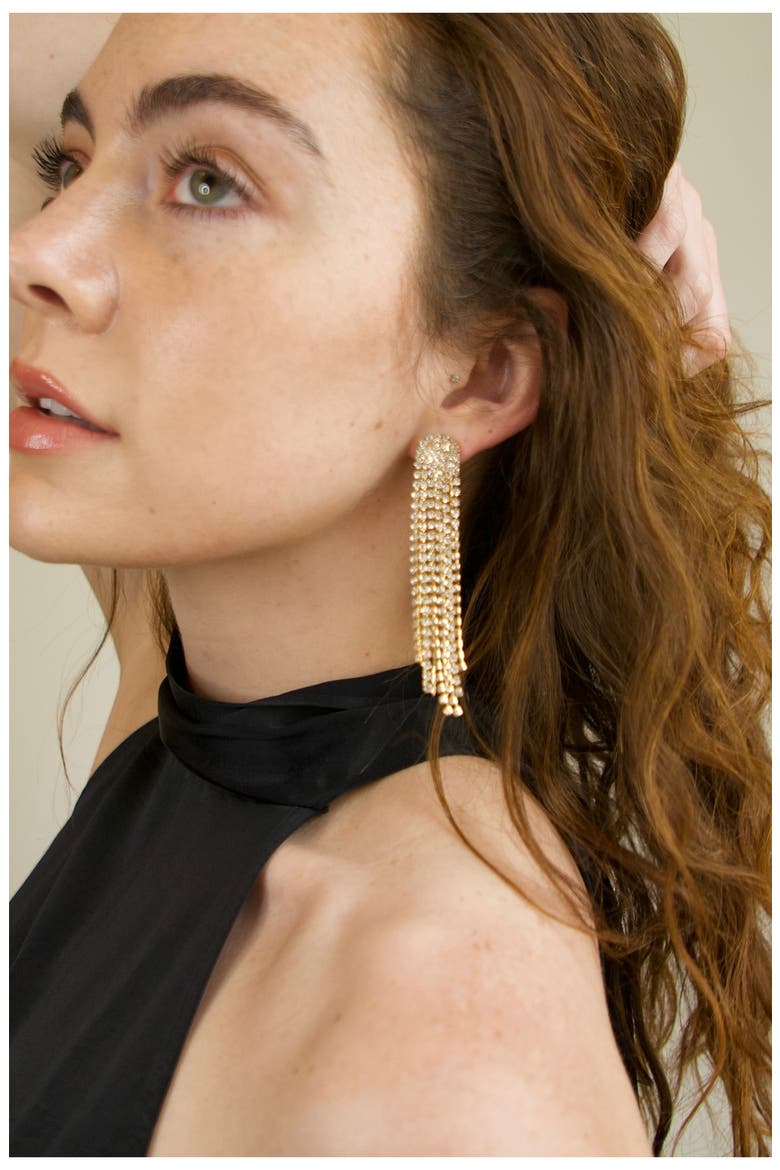 Glitz Chandelier Earrings, Alternate, color, GOLD