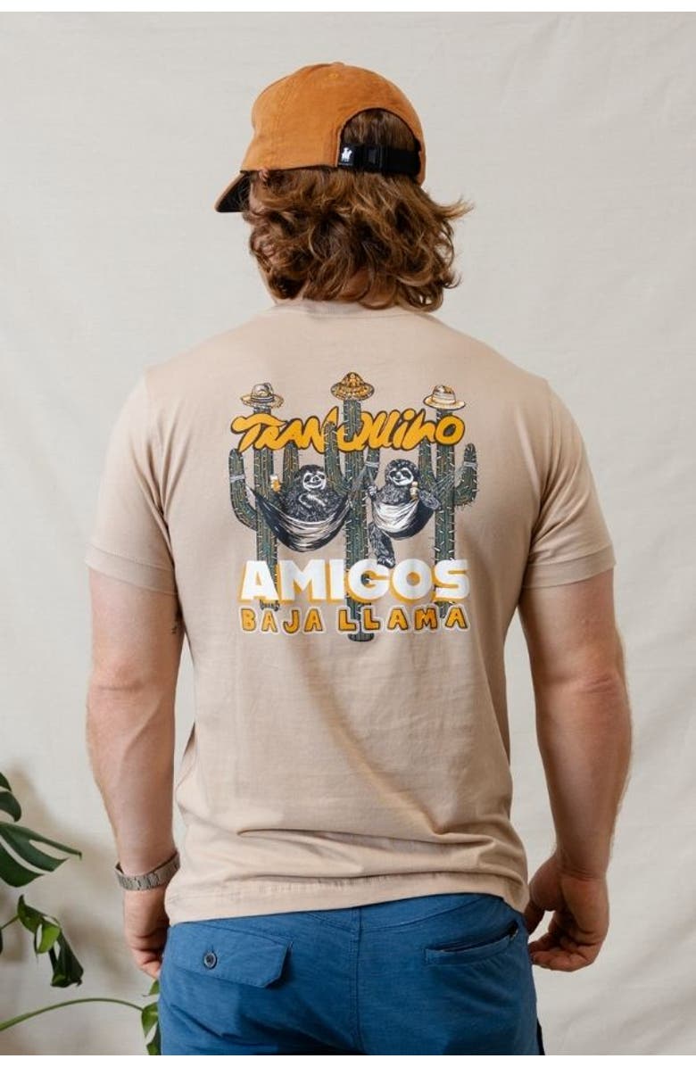 Baja Llama TRANQUILO AMIGOS - GREEN PRIMO GRAPHIC TEE, Alternate, color, Tan