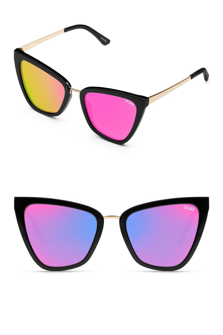 Australia Reina 51mm Gradient Cat Eye Sunglasses, Main, color, BLACK / PINK